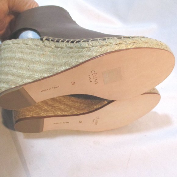 NEW CELINE WEDGE SATTLE BOOTIE SANDAL ESPADRILLE - Picture 6 of 8